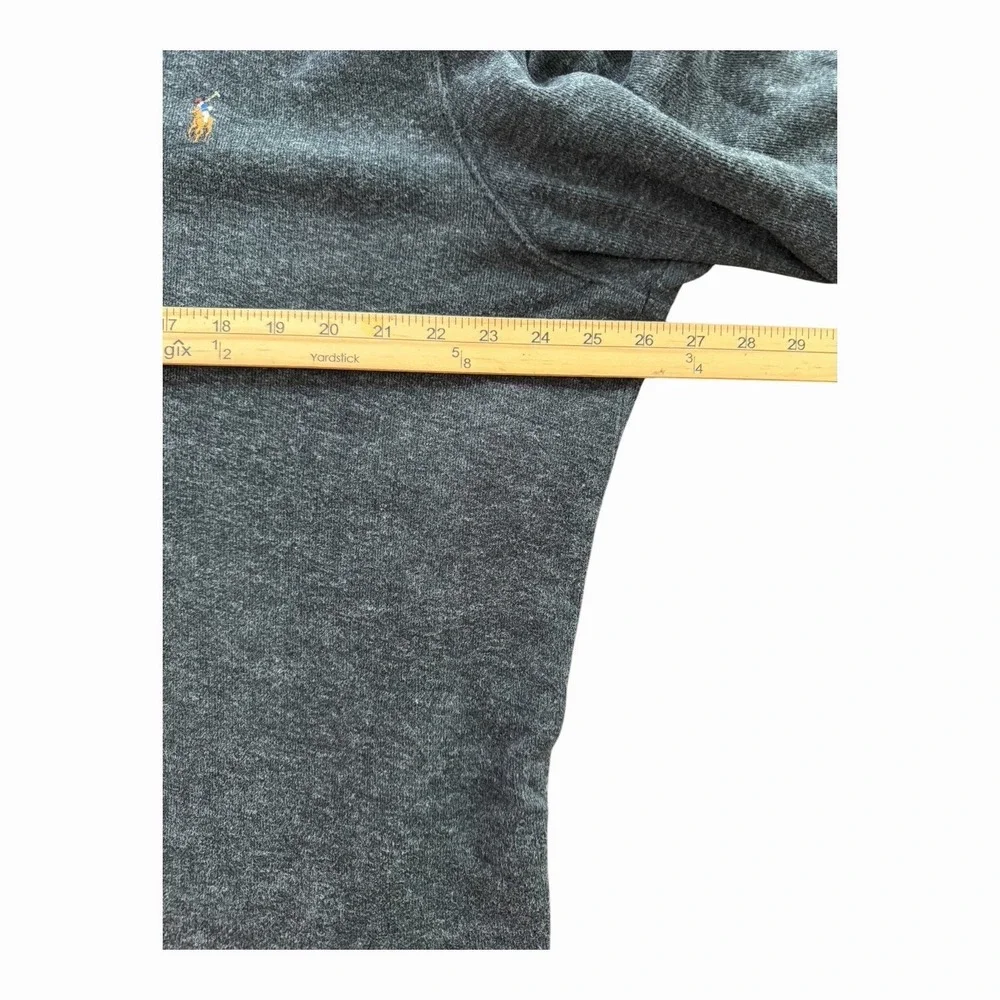Polo Ralph Lauren Men XL 1/4 Zip Pullover Knit Estate Rib Sweater Gray Pony